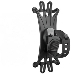 Multifunctional Rotating Silicone Bike Phone Mount – For E-Bikes, One-Click Installation, Elastic Silicone, 4-Corner Clips