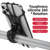 Multifunctional Rotating Silicone Bike Phone Mount – For E-Bikes, One-Click Installation, Elastic Silicone, 4-Corner Clips
